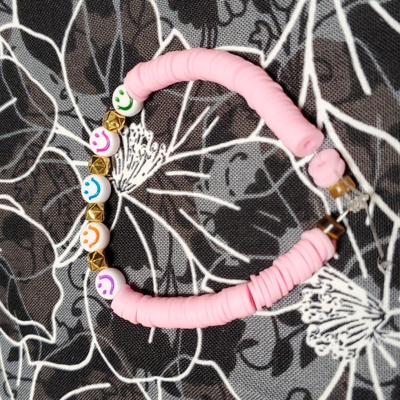 Other - Kids Clay bead bracelet with Smiley faces! Homemade